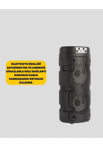 Hubrendy  Kompakt Tasarım, Yüksek Ses Performansı Çoklu Giriş Seçenekli Kablosuz Hoparlör Bl
