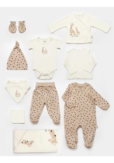 BabyCosy Bebek 10 Parça Set, %100 Organik Pamuk, Bebek Ve Yenidoğan Serisi, Hastane Çıkışı Seti - Csy5112 Renkli
