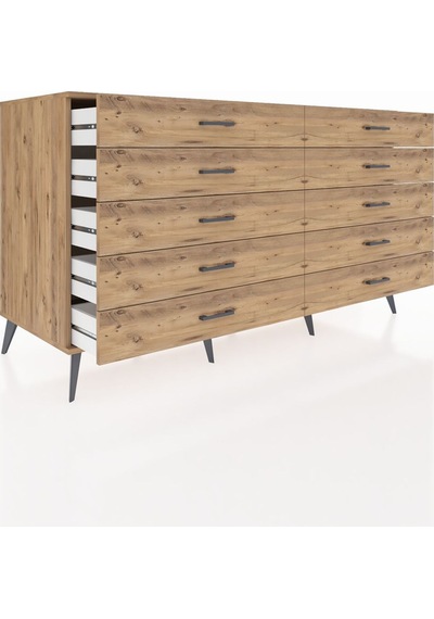 Kronos Konsol 10 Çekmeceli 176x59x99 Çam-çam Çam-çam