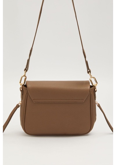 Levidor Camel Ön Fermuar Detaylı Omuz Çantası Camel