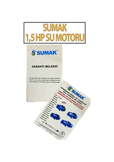 1,1 Kw 1,5 Hp 2820 D/d 5,8 A. Su Motoru 220 V/50 Hz Su Pompası Jet Pompası