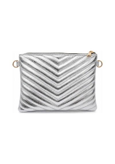 Sanmorris Kadın Suni Deri Ayarlanabilir Çapraz Ve El Askılı Portföy, Clutch Çanta S-1407 Gümüş