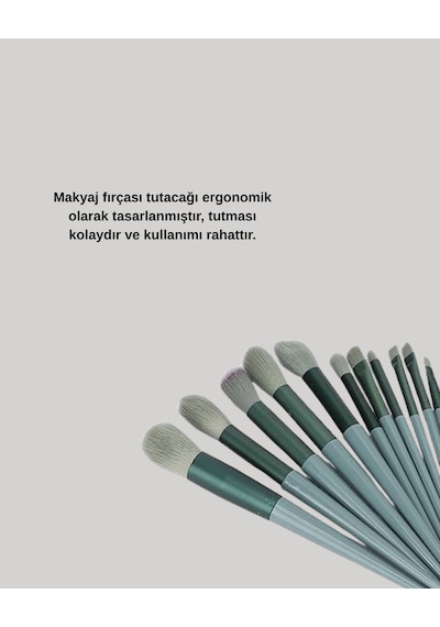 13'lü Fiber Kıllı Yumuşak Makyaj Fırçası Seti Taşınabilir Ve Ergonomik Tasarım Tkdytgskl7ggıj16vmd