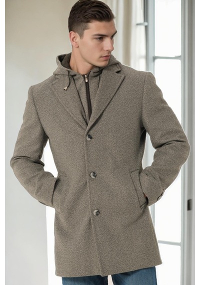Plt9376 Dewberry Erkek Palto-koyu Gri Koyu Gri