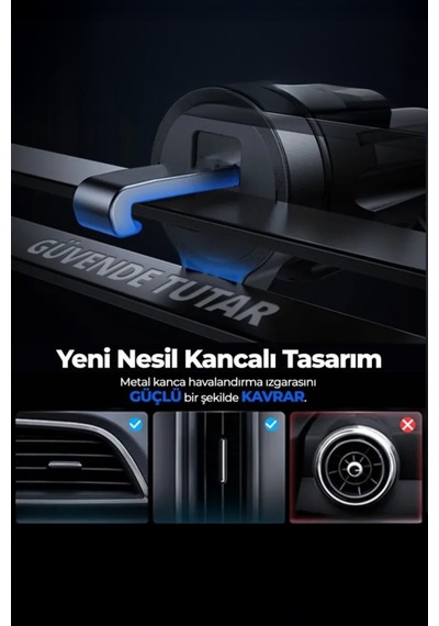 Araç İçi Magsafe İle Uyumlu Havalandırma Mıknatıslı Kancalı Telefon Tutucu 1 Adet