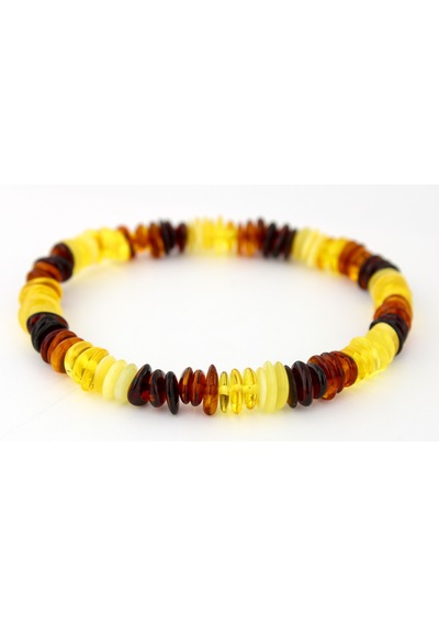 Kehribar Bileklik Amorf Tasarım Ambergold Blk23-89 Çok Renkli