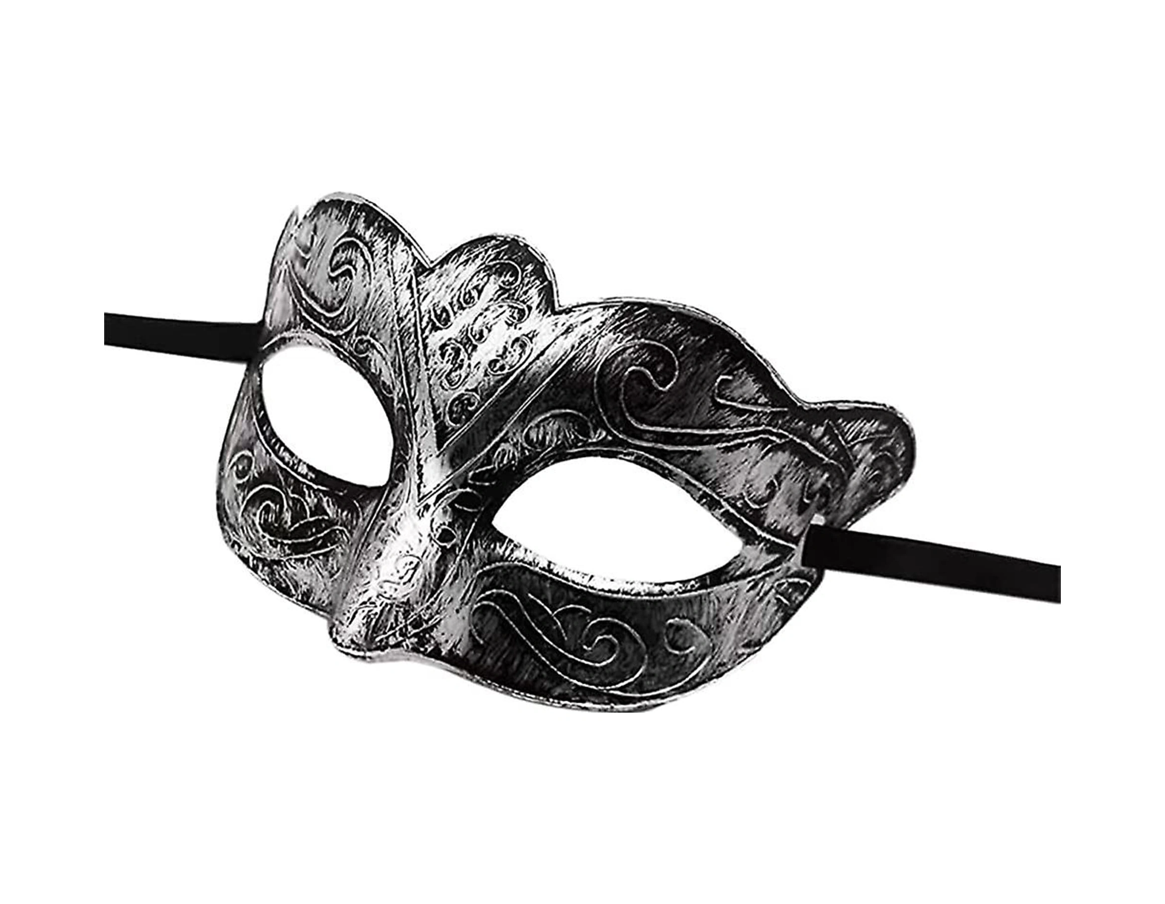 Maskeli Balo Antik Gri Gümüş Eskitilmiş Maske Balo Venedik - Sptl-763463 18