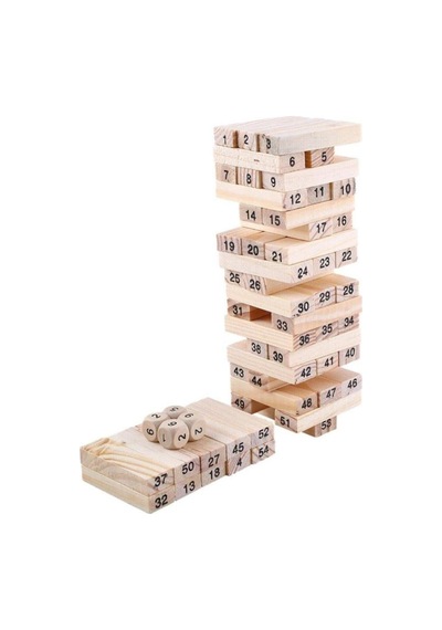 54 Parça Ahşap Jenga Oyunu