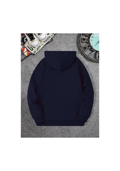 Medinenur Erkek El Yazılı Baskılı Kapüşonlu Sweatshirt Lacivert