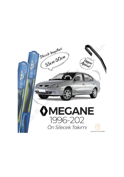 Renault Megane 1 Ön Silecek Takımı (1996-2002) RBW Hibrit Renault Megane 1 Ön Silecek Takımı (1996-2002) RBW Hibrit
