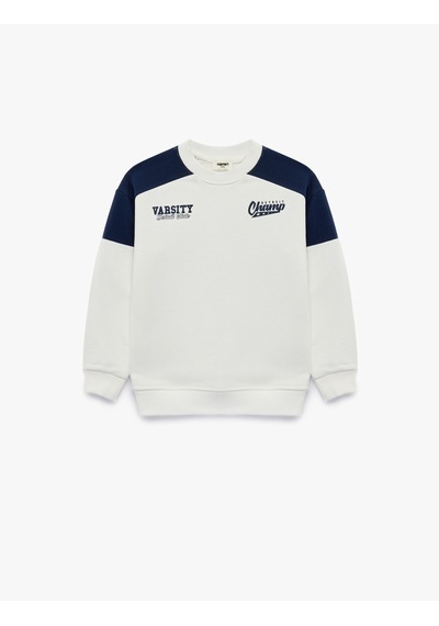 Koton Renk Bloklu Şardonlu Bisiklet Yaka Uzun Kollu Baskılı Sweatshirt Ekru 7wkb10514tk Koton Renk Bloklu Şardonlu Bisiklet Yaka Uzun Kollu Baskılı Sweatshirt Ekru 7wkb10514tk