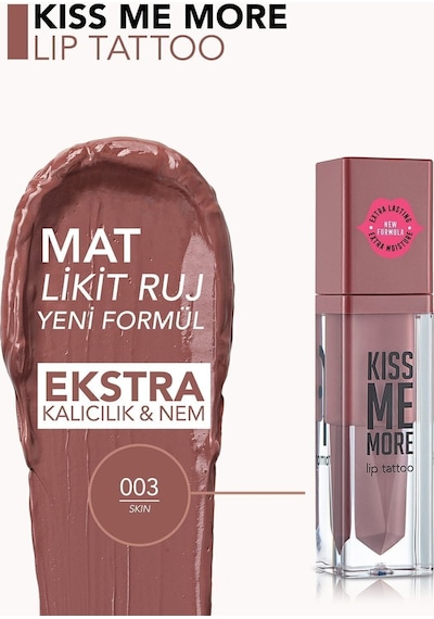 Flormar Uzun Süre Kalıcı Mat Ruj - Kiss Me More-003 Skin-8682536040648