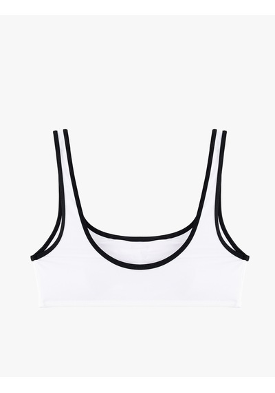 Koton U Yaka Biyeli Spor Bralet Bikini Üstü Beyaz 6sak10065mm