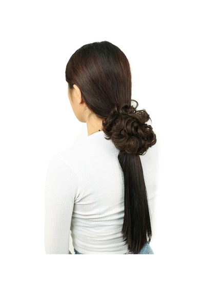 Yoğun Saçlı Lastikli Topuz Toka / Kumral - Elm-01-462401 Çok Renkli