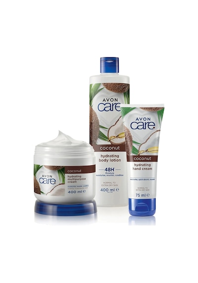 Avon Care Hindistan Cevizi Yağı Vücut Losyonu 400 ML + Çok Amaçlı Krem 400 ML + El Kremi 75 ML