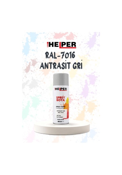 Helper Ral 7016 Antrasit Gri Akrilik Sprey Boya 400 Ml Siyah