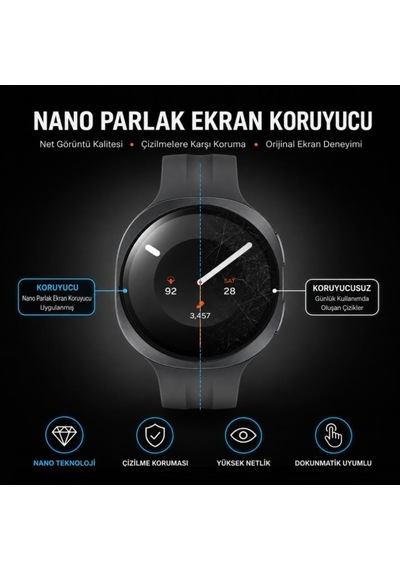 Samsung Galaxy Watch 9 40mm İle Uyumlu Ekran Koruyucu Nano Parlak Çizilmeye Dayanıklı Akıllı Saat Koruması, 9h Kırılmaz Esnek Cam, Hd Şeffaf 2 Adet Sm-l340 Çok Renkli Samsung Galaxy Watch 9 40mm İle Uyumlu Ekran Koruyucu Nano Parlak Çizilmeye Dayanıklı Akıllı Saat Koruması, 9h Kırılmaz Esnek Cam, Hd Şeffaf 2 Adet Sm-l340 Çok Renkli