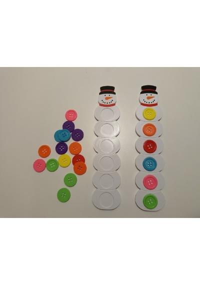 Montessori Giysi Düğmeleriyle Kardan Adam Oyunu 2'li Set