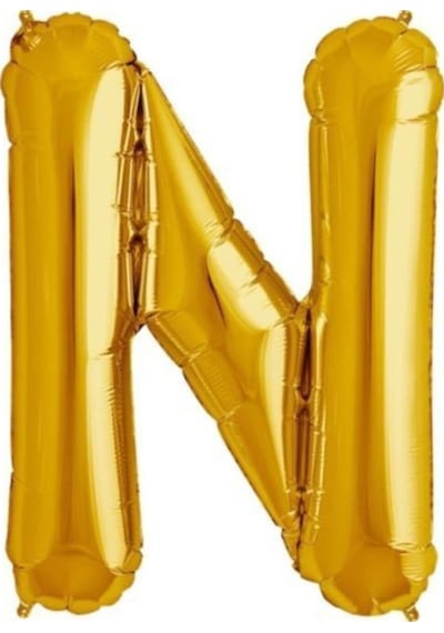 N Harf Folyo Balon Altın Gold 100 CM Doğum Günü. Yaş Günü. Parti