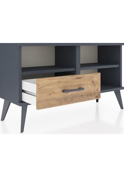 Arges Şifonyer 2 Raflı Tek Çekmeceli 88x30x48 Antrasit-antrasit/çam Antrasit/çam Arges Şifonyer 2 Raflı Tek Çekmeceli 88x30x48 Antrasit-antrasit/çam Antrasit/çam
