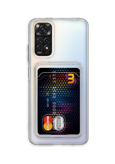 Xiaomi Redmi Note 11 Uyumlu Kılıf Kart Şeffaf Silikon - Şeffaf