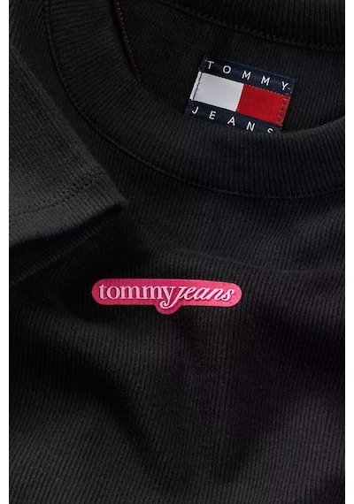 Tommy Hilfiger Kadın Script Mini Elbise - Siyah-8395 Black