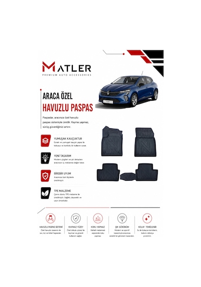 Renault Clio 5 2019 Model 4d Ekstra Havuzlu Paspas