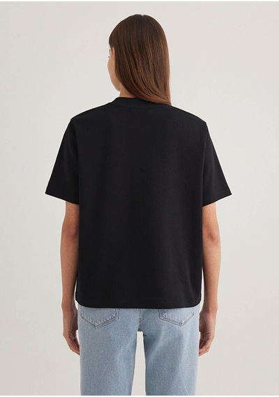 Mavi Kısa Kollu Siyah Kadın T-shirt M1612122-900 SIYAH