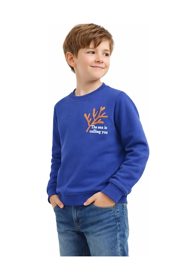 Baglan Erkek Çocuk Önü Baskılı Sweatshirt Bgl-st05238 İndigo