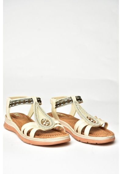 Fox Shoes U258613709 Bej Kadın Sandalet Bej