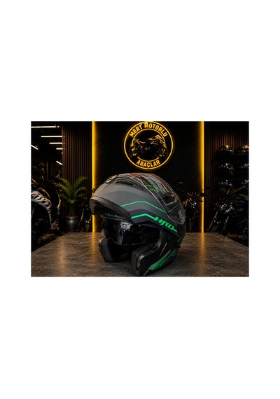 Jk 902 Az Green Çene Açılır Motosiklet Kaskı Yeşil
