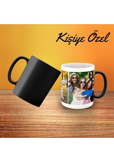 Kişiye Özel Üç Fotoğraflı Sihirli Kupa Bardak