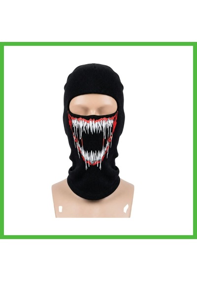 Vaveni Unisex Canavar Diş Baskılı Balaklava 1 Adet Tek Beden Viskoz Kask İçi Motosiklet Maskesi Renk: Siyah Beden: Standart Arz