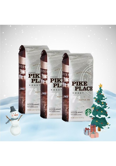 Starbucks Yılbaşı Paketi Pike Place Roast Çekirdek Kahve 3 x 250 G