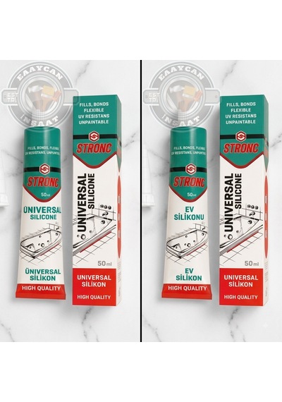 2 Adet Strong Şeffaf Universal Tüp Silikon Mastik 50 Ml