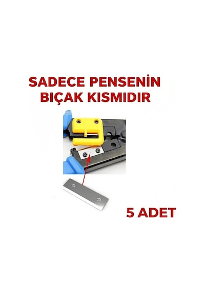 5 Adet - Yeni Nesil Rj45 Ez Konnektör Sıkma Pensesi Bıçağı - Yedek Bıçak Pense Dahil Değildir