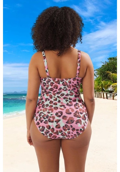 Ersefa Konforlu Plus Size Mayo Tasarım Büyük Beden Plaj Kıyafeti Tam Des Çok Renkli