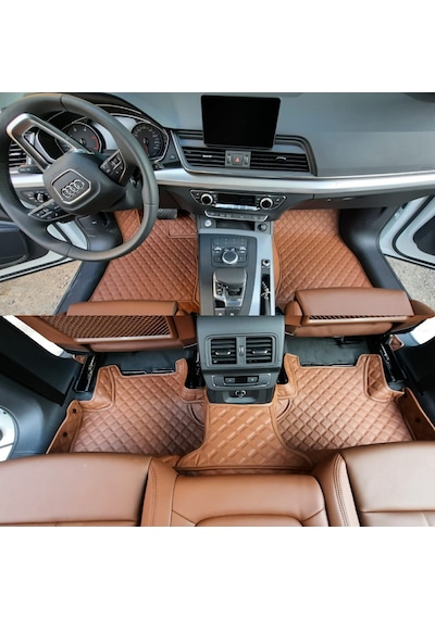 Araca Özel 7D Havuzl Deri Paspas Vokswagen Passat B8.5 2019-2021 2021-Siyaha Siyah Dikişli