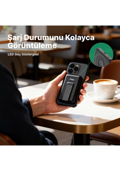 Ttec 2BB239 Recharger M 5.000 mAh Magsafe Uyumlu PD 20W Stantlı Kablosuz Taşınabilir Hızlı Şarj Aleti