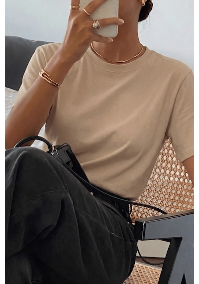 Genıus Store Kadın Tişört Gri Bisiklet Yaka Basic Tişört %100 Pamuk Rahat Kalıp T-shirt Basıc-kadın Bej Genıus Store Kadın Tişört Gri Bisiklet Yaka Basic Tişört %100 Pamuk Rahat Kalıp T-shirt Basıc-kadın Bej