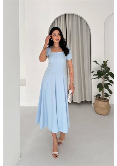 Neşeli Butik Kadın Bebe Mavi Taş Detaylı Kare Yaka Midi Boy Kısa Kollu Elbise Nbk4605 Bebe Mavisi Neşeli Butik Kadın Bebe Mavi Taş Detaylı Kare Yaka Midi Boy Kısa Kollu Elbise Nbk4605 Bebe Mavisi