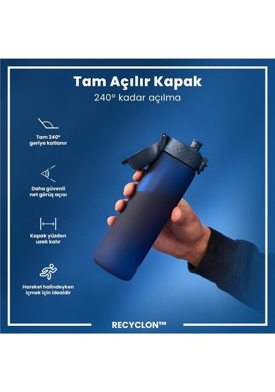Ion8 - İnce Suluk - Koyu Mavi - 500 Ml - Sızdırmaz - Bpa İçermeyen