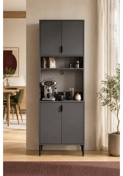 Goodnight Home Armon Mini 4 Kapaklı Kahve Köşesi Stüdyo Mutfak 64x190x44 Cm Antrasit Modern Tasarım Siyah - 914345286 Siyah Goodnight Home Armon Mini 4 Kapaklı Kahve Köşesi Stüdyo Mutfak 64x190x44 Cm Antrasit Modern Tasarım Siyah - 914345286 Siyah