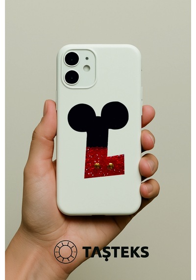 Taşlı Ütülenebilen Veya Sticker Olarak Kullanılabilen ' Mickey L ' Harfi