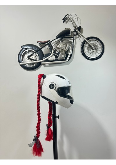 Motor & Motosiklet Kırmızı Çift Örgü Saç Kask Dış Aksesuarı