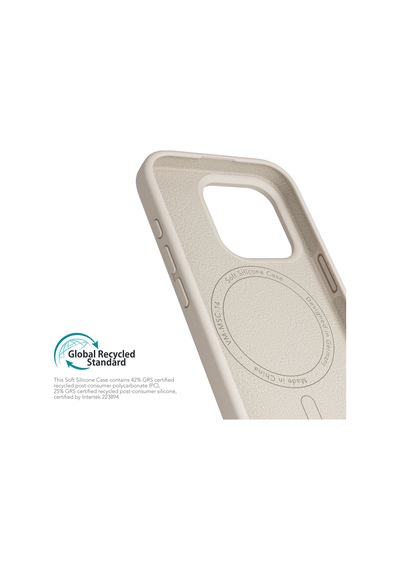 Vonmahlen Apple Uyumlu iPhone 16 Pro Magsafe Silikon Kılıf Krem