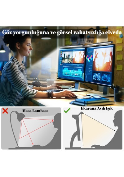 Usb'li Kısılabilir Led Işık Çubuğu Göz Koruyucu Masa Lambası
