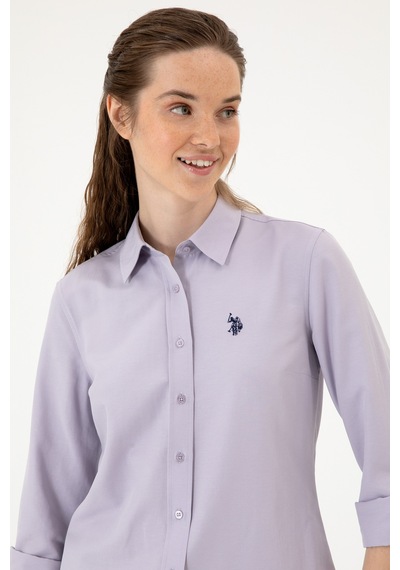 U.S. Polo Assn. Kadın Mor Uzun Kollu Basic Gömlek 50316711-VR245 U.S. Polo Assn. Kadın Mor Uzun Kollu Basic Gömlek 50316711-VR245