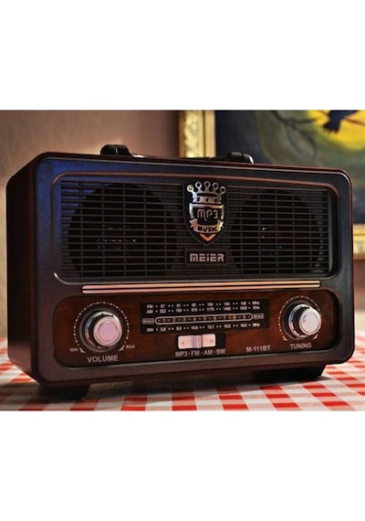 Şarjlı Nostaljik Radyo Meier M-111Bt Bluetoothlu-Kumandalı Usb-Sd