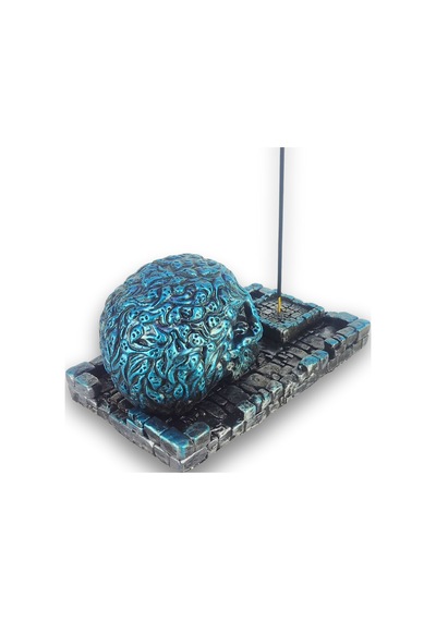 Kuru Kafa Büyük Çubuk Tütsülük Ve Tealight Mavi